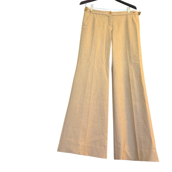 Theory size 6 Tan EUC extra Wide-Leg Women's wool pants (95% 5 spandex) Pants - Picture 1 of 13